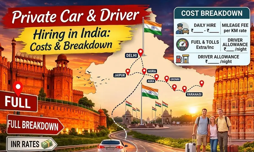Cost of Hiring a Private Car and Driver in India – Detailed Price Guide for Foreign Tourists